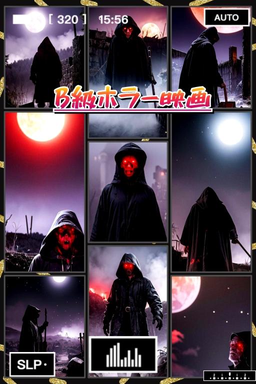 B級ホラー映画　コラージュ