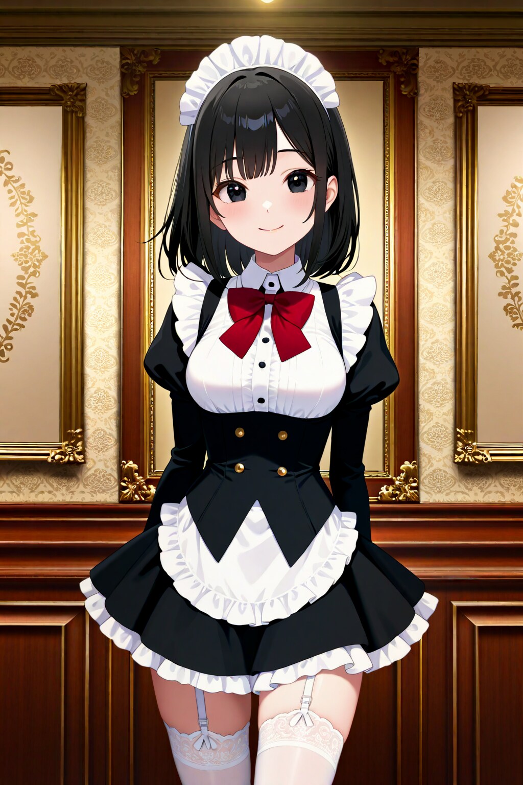 黒瞳黒髪メイド