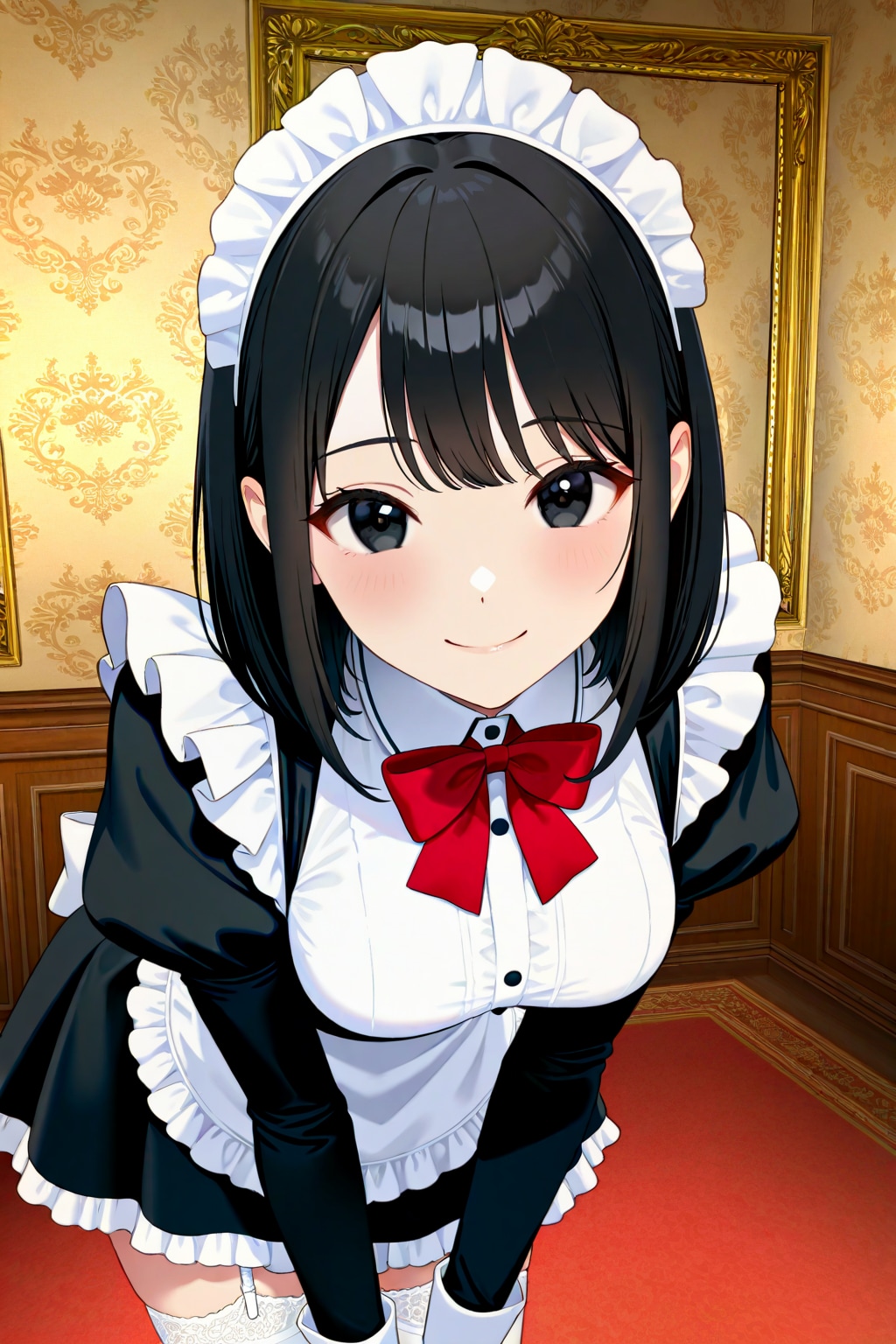 黒瞳黒髪メイド | の人気AIイラスト・グラビア