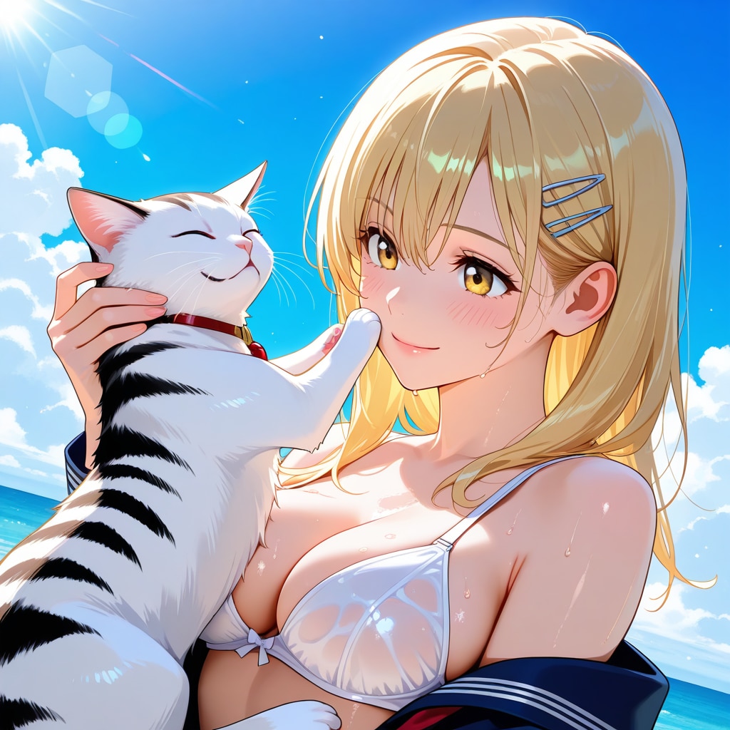 猫とお姉さん