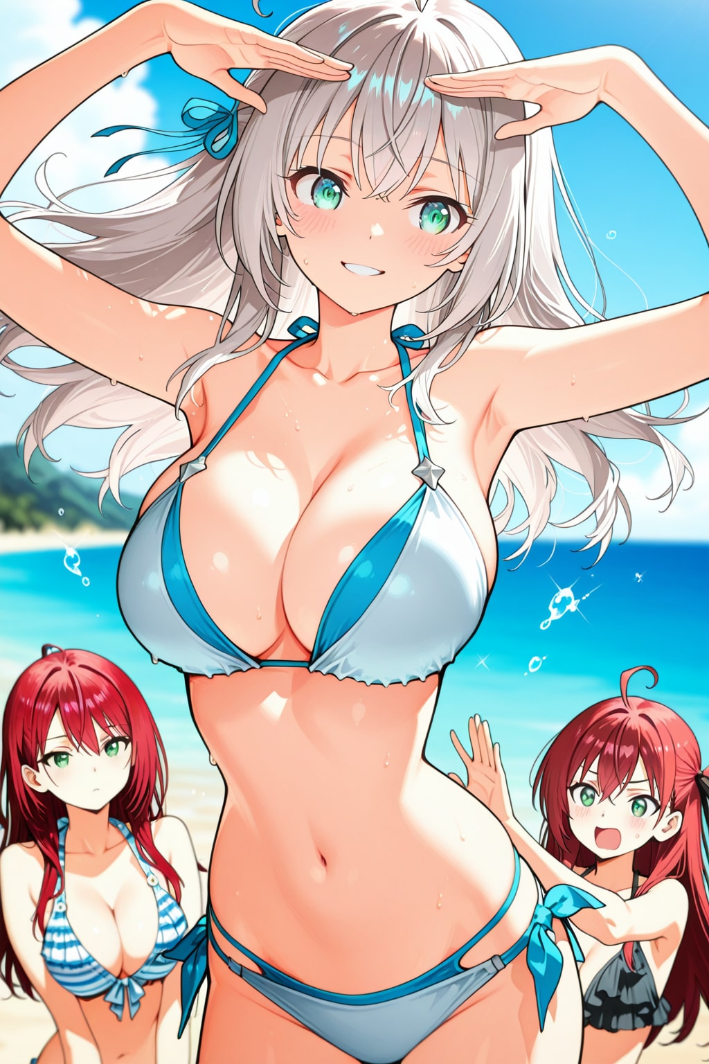 留学白人肌娘の日本のビーチで夏休み👙🏖️❤️