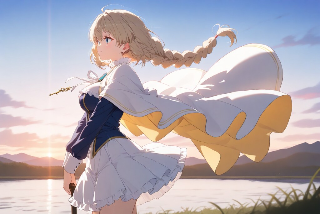 夕方の湖畔にて