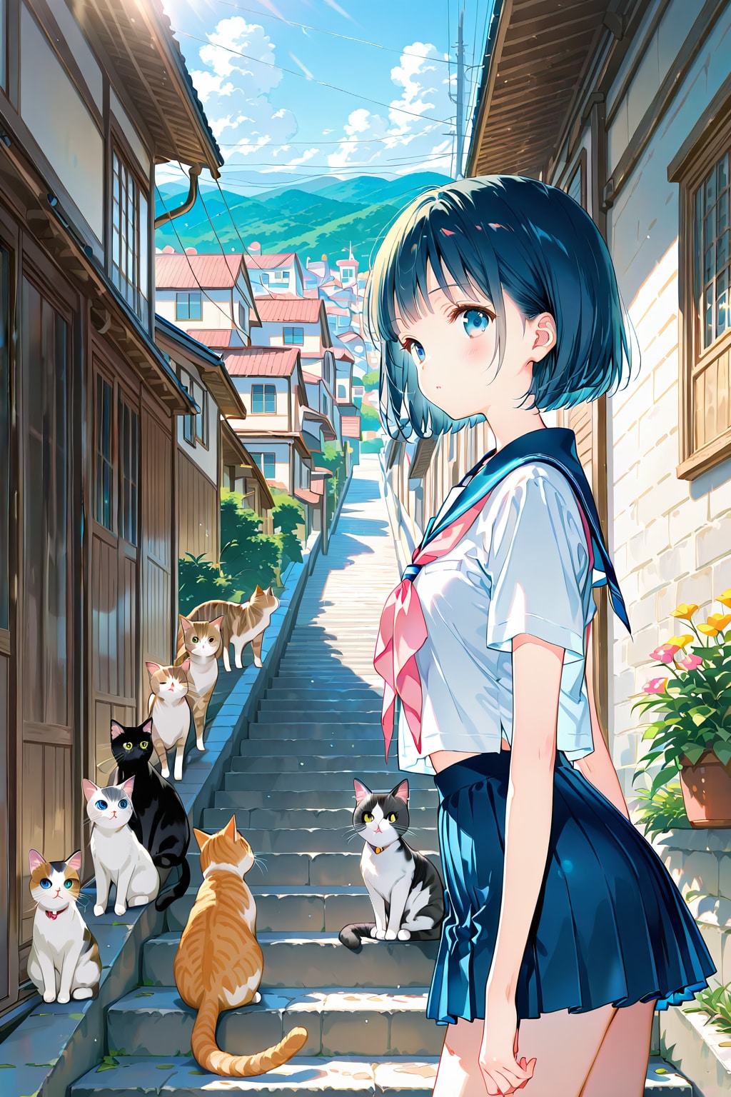 猫の細道(QILIN)(夏)(34) | の人気AIイラスト・グラビア