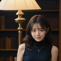 図書館で本を読む女性 2枚目