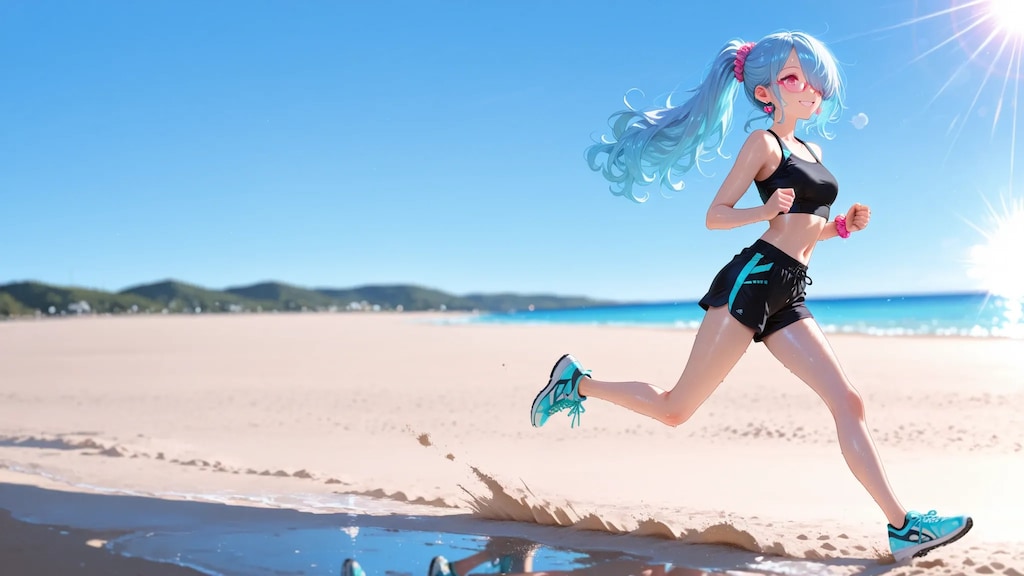 ジョギングat beach