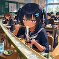 流しそうめんをするこなつちゃん 3枚目