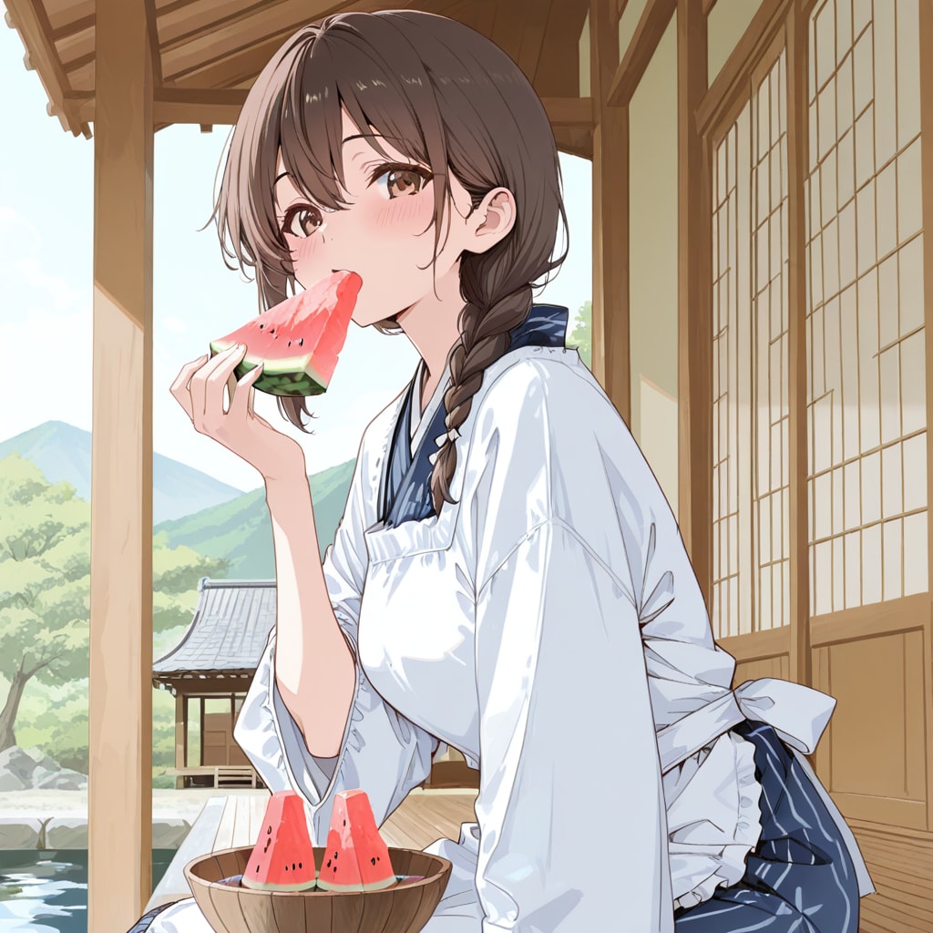 ねえ貴方、スイカ食べましょ。