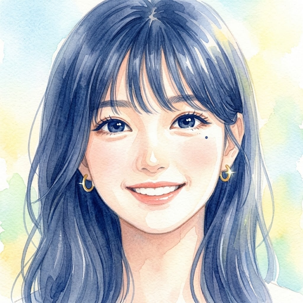 水彩風であいを描くと女子アナっぽくなった！ | の人気AIイラスト・グラビア