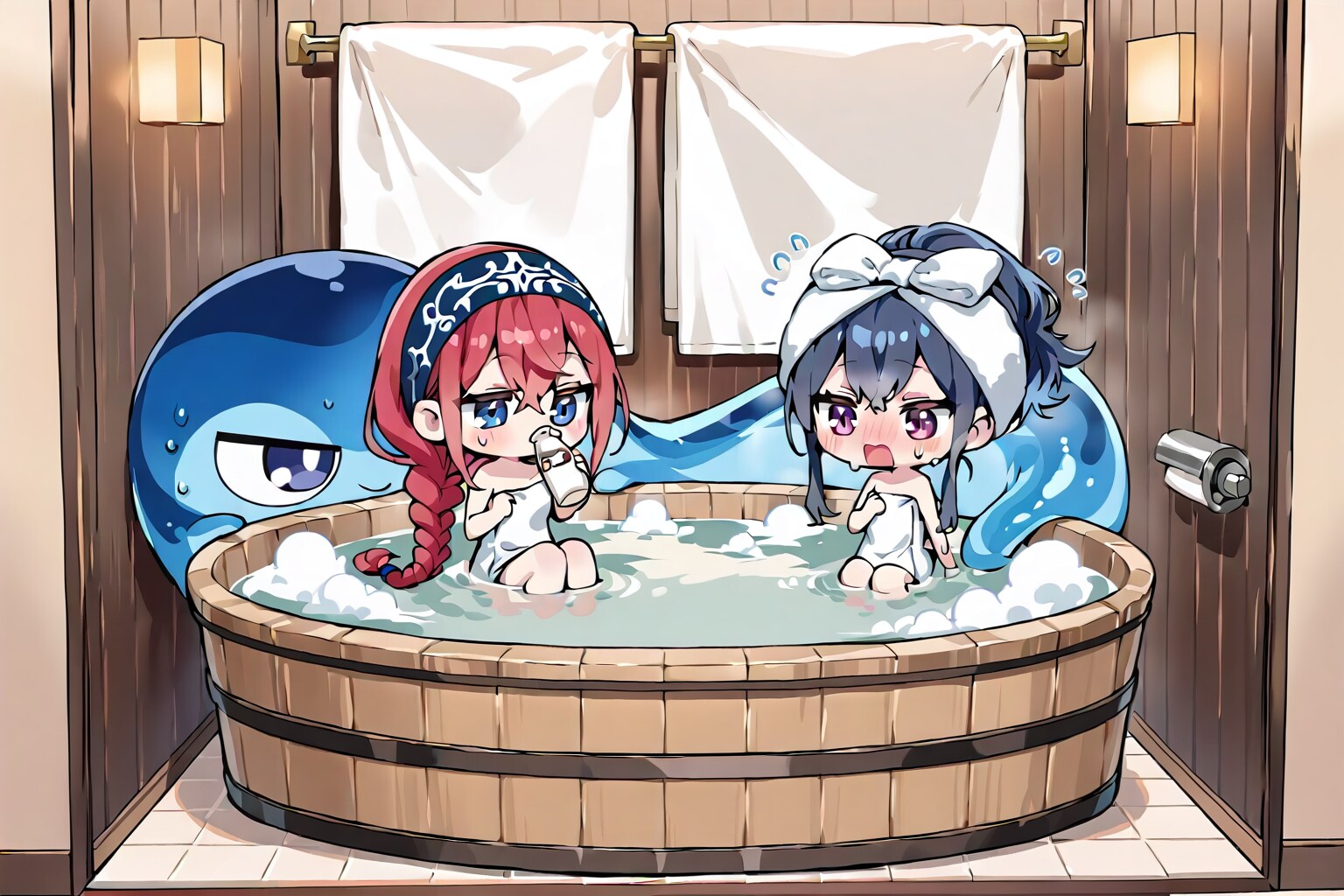 牛乳飲みながらお風呂