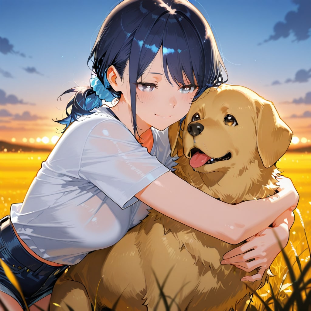 犬を抱く七瀬　71