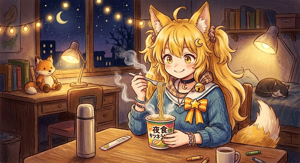 22.「や」→「夜食」ミラ