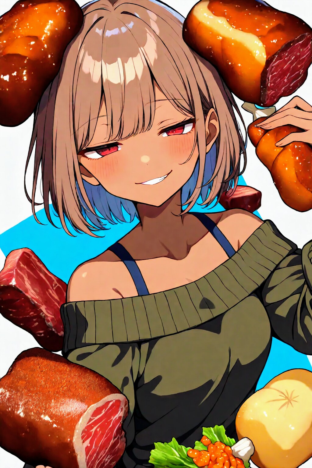 おにく🍖で誘惑する、おにくちゃん🍖