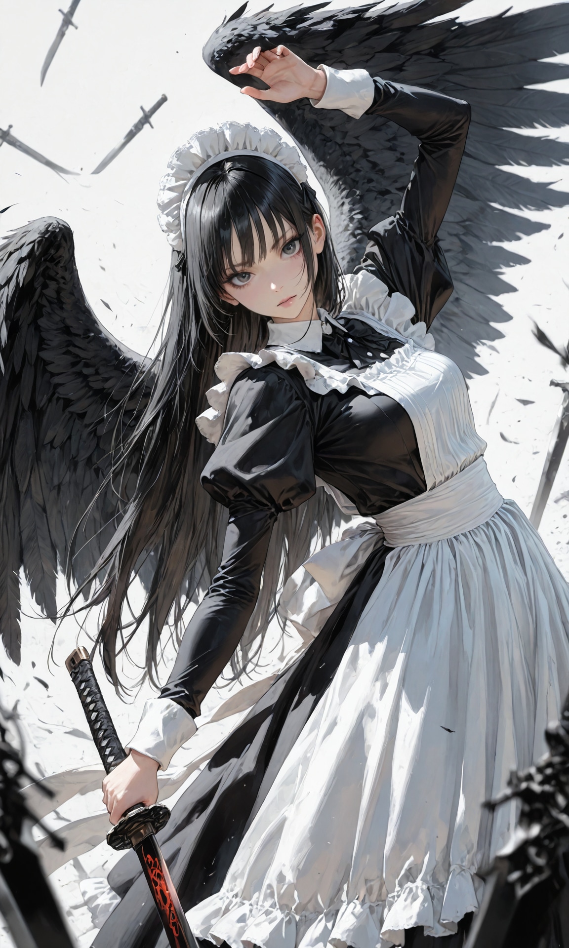 黒翼の侍女 | の人気AIイラスト・グラビア