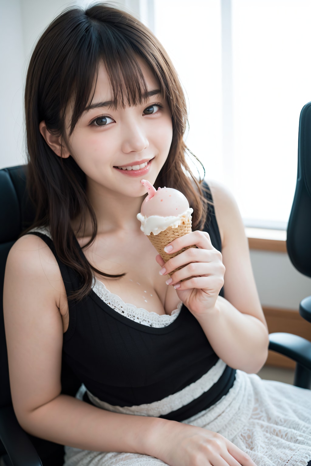 仕事中にアイス