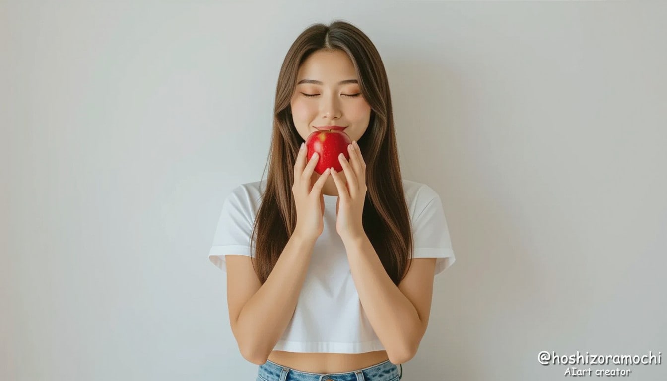 秋の誘惑【りんごの芳香に誘われて】 - Autumn's Temptation [Enticed by the Fragrance of Apples] | の人気AIイラスト・グラビア