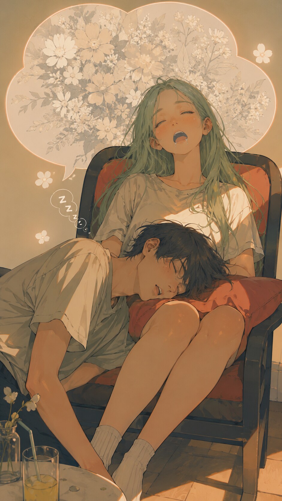 午睡を貪る2人
