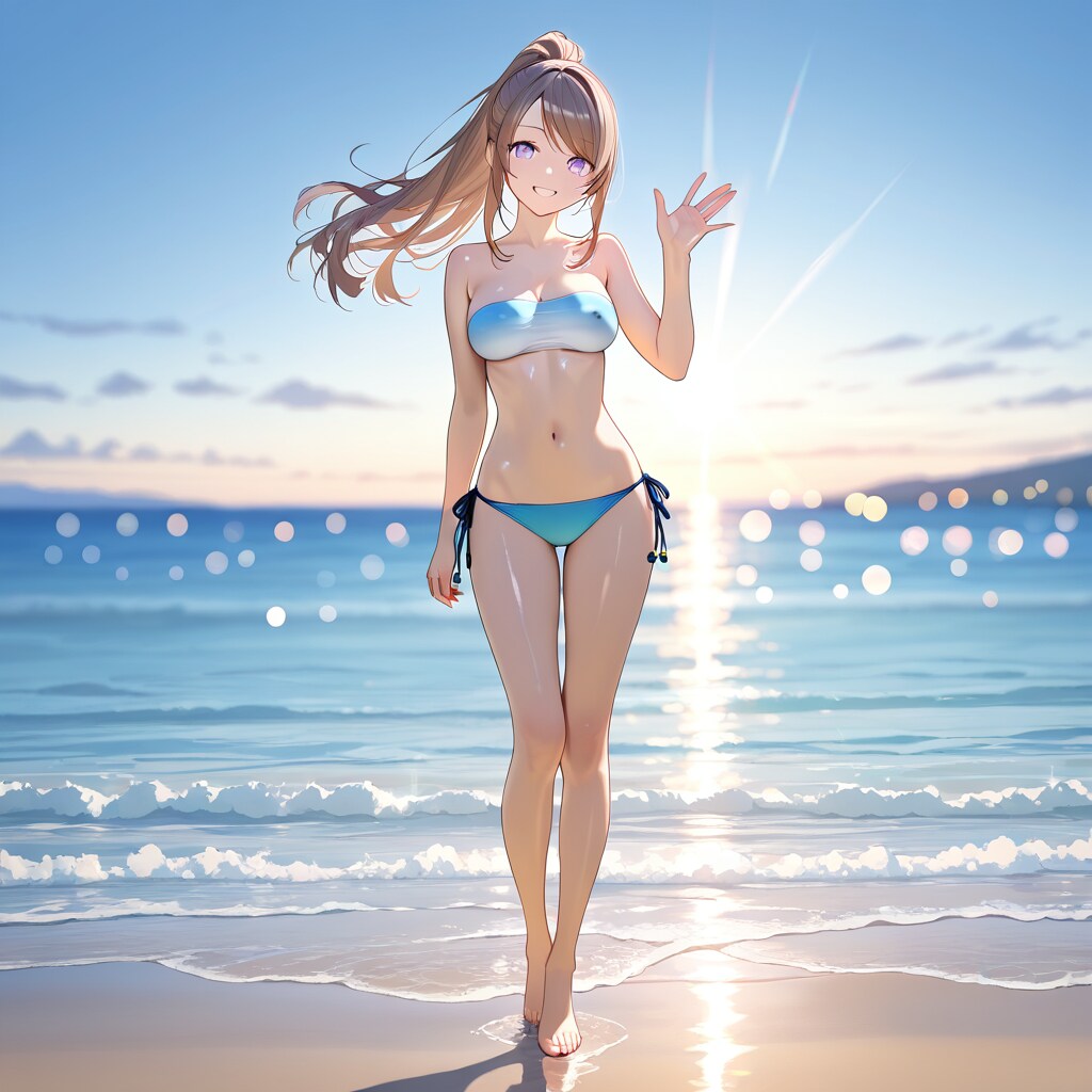青い海、青い空、青のビキニ。