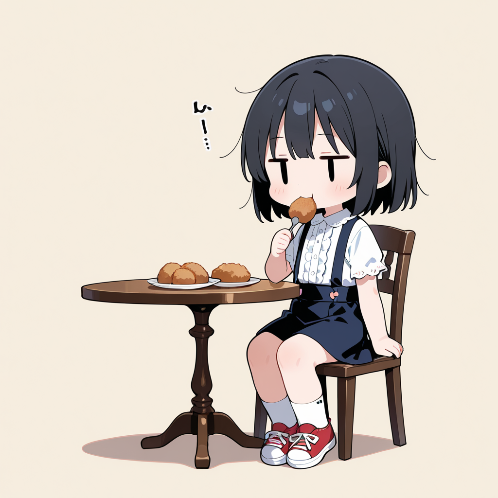 コロッケを食べる