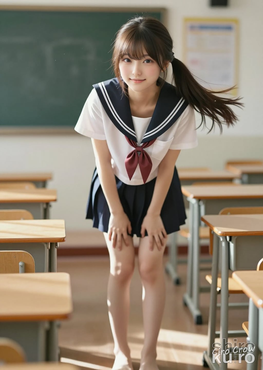 風になびく