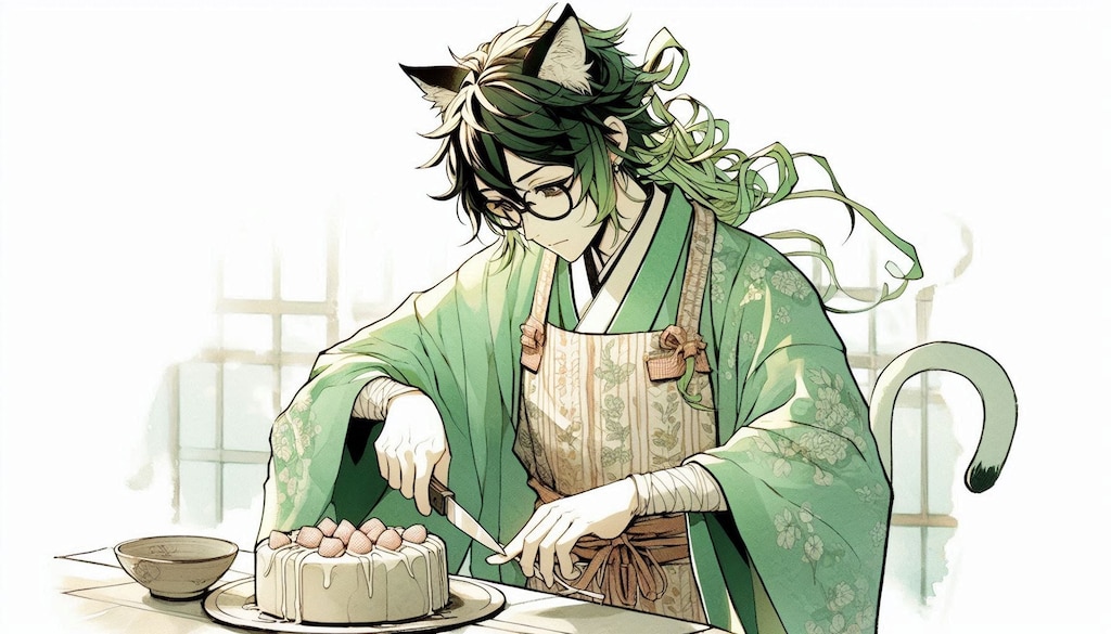 葛藤しながらケーキをカット