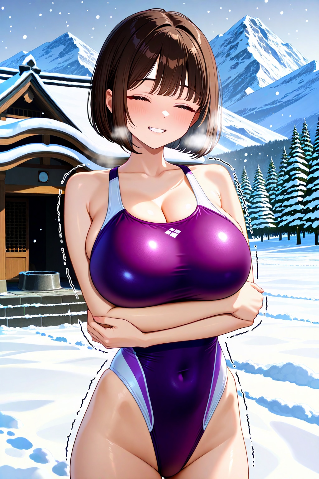 雪山水着のアキちゃん