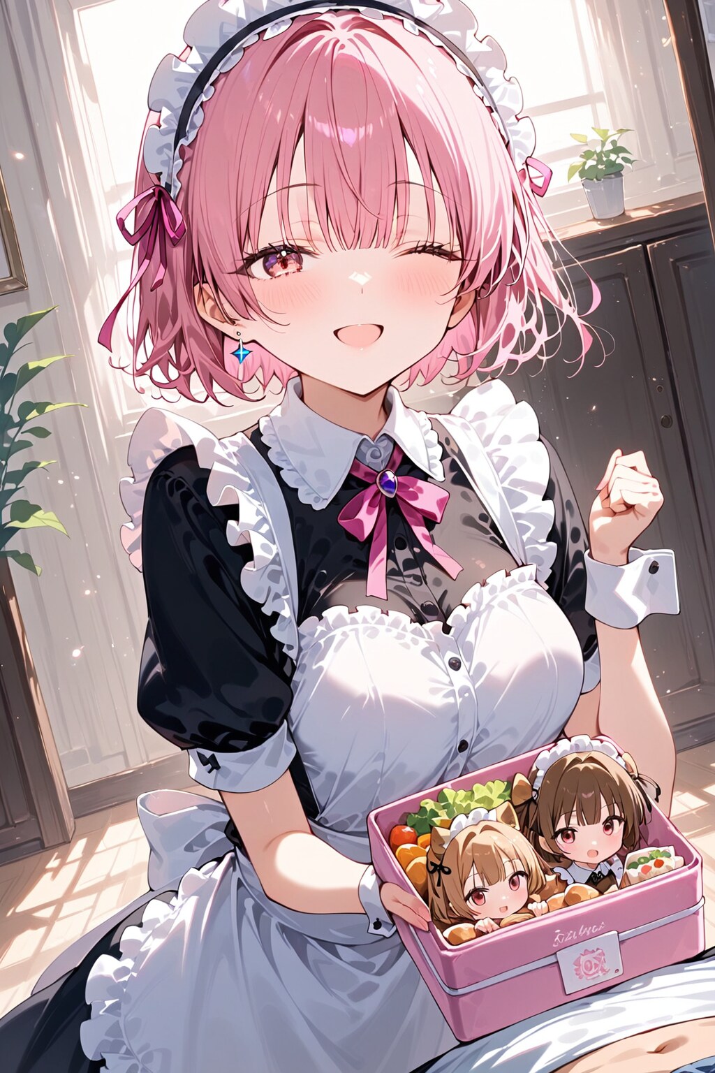 おはよう福ちゃん❤️今日はね❤️福ちゃんに莉々花のスペシャルお弁当を食べて欲しくて持って来たよ❤️残しちゃダメだよ❤️