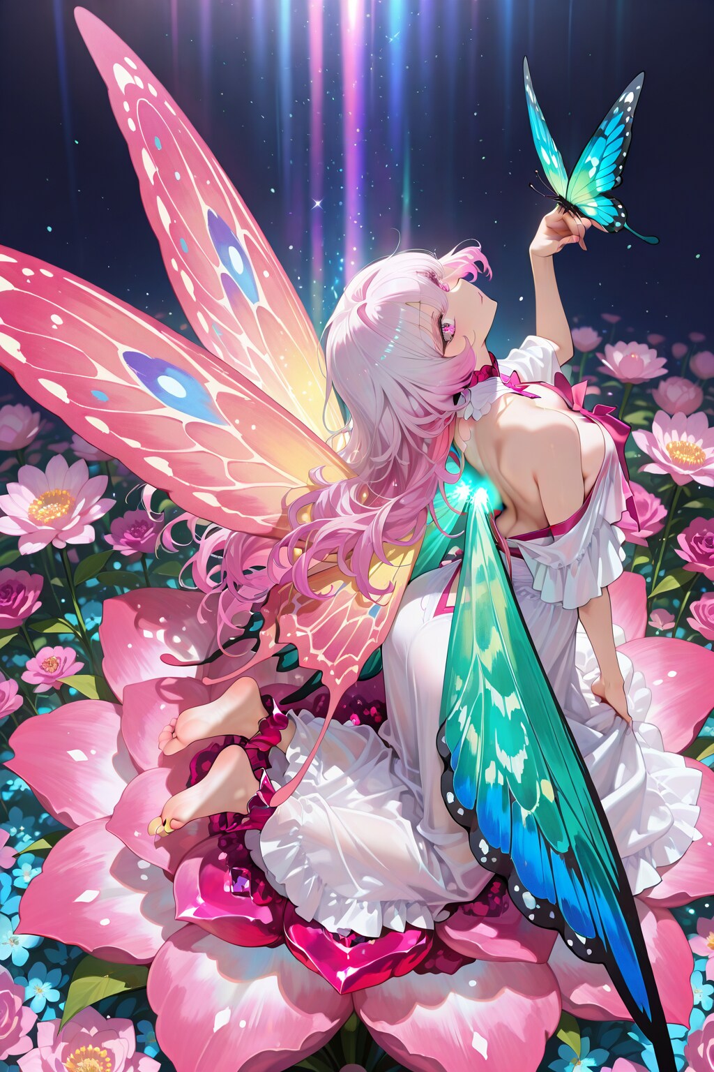 仲良くなった蝶と蝶の精霊…🦋🧚🏻