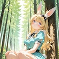 🌳森で見つけたウサギさん🐰 2枚目