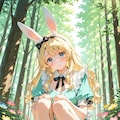 🌳森で見つけたウサギさん🐰 4枚目