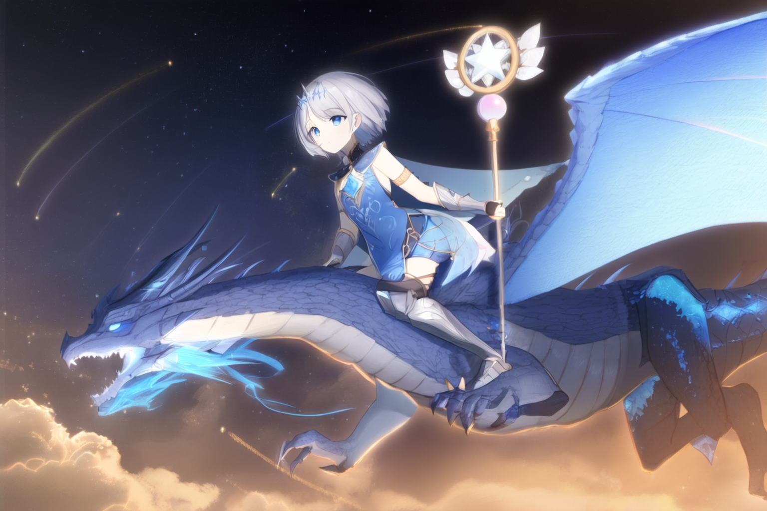 夜空と龍と魔法少女と