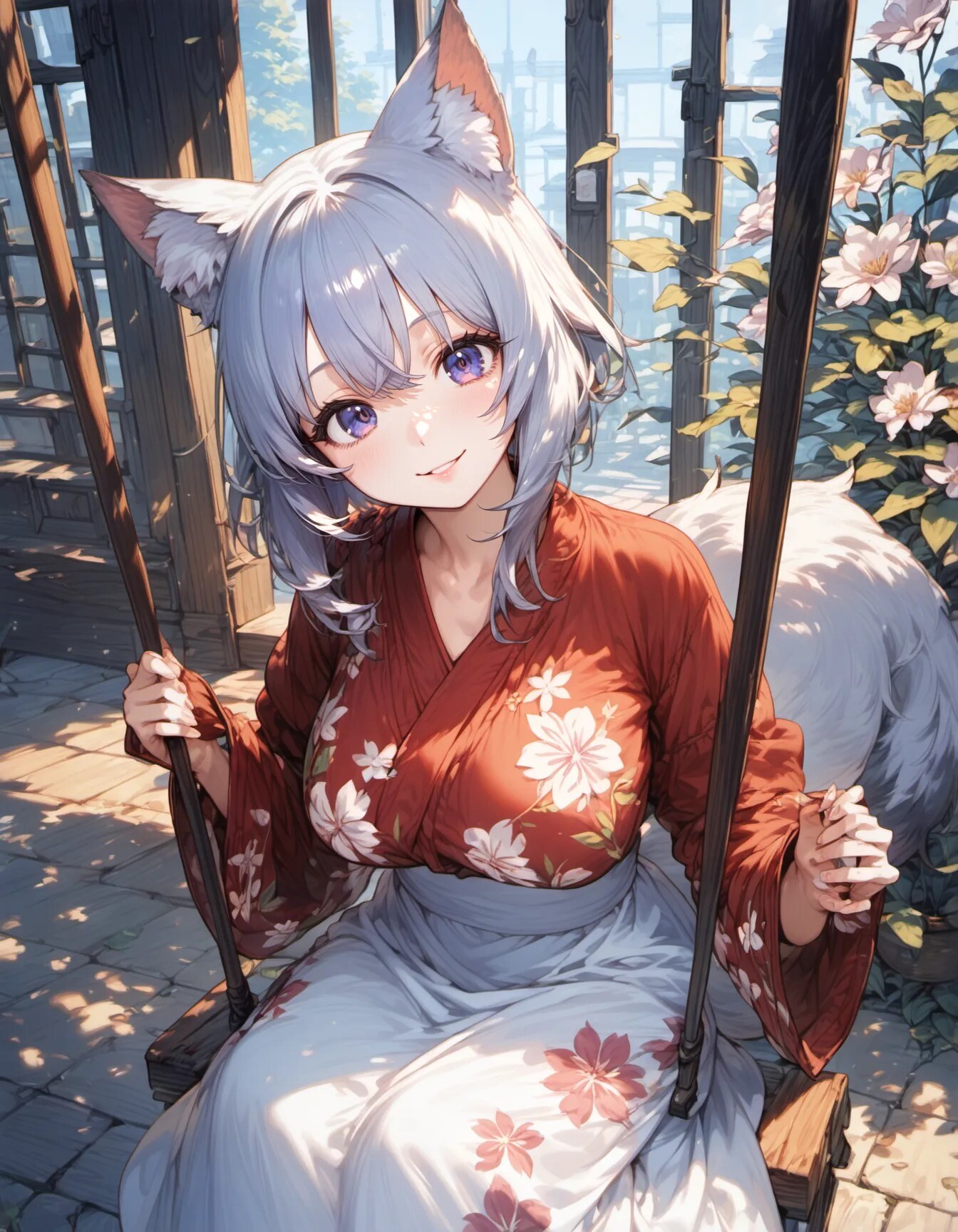 The Fox at the Garden Swing | の人気AIイラスト・グラビア