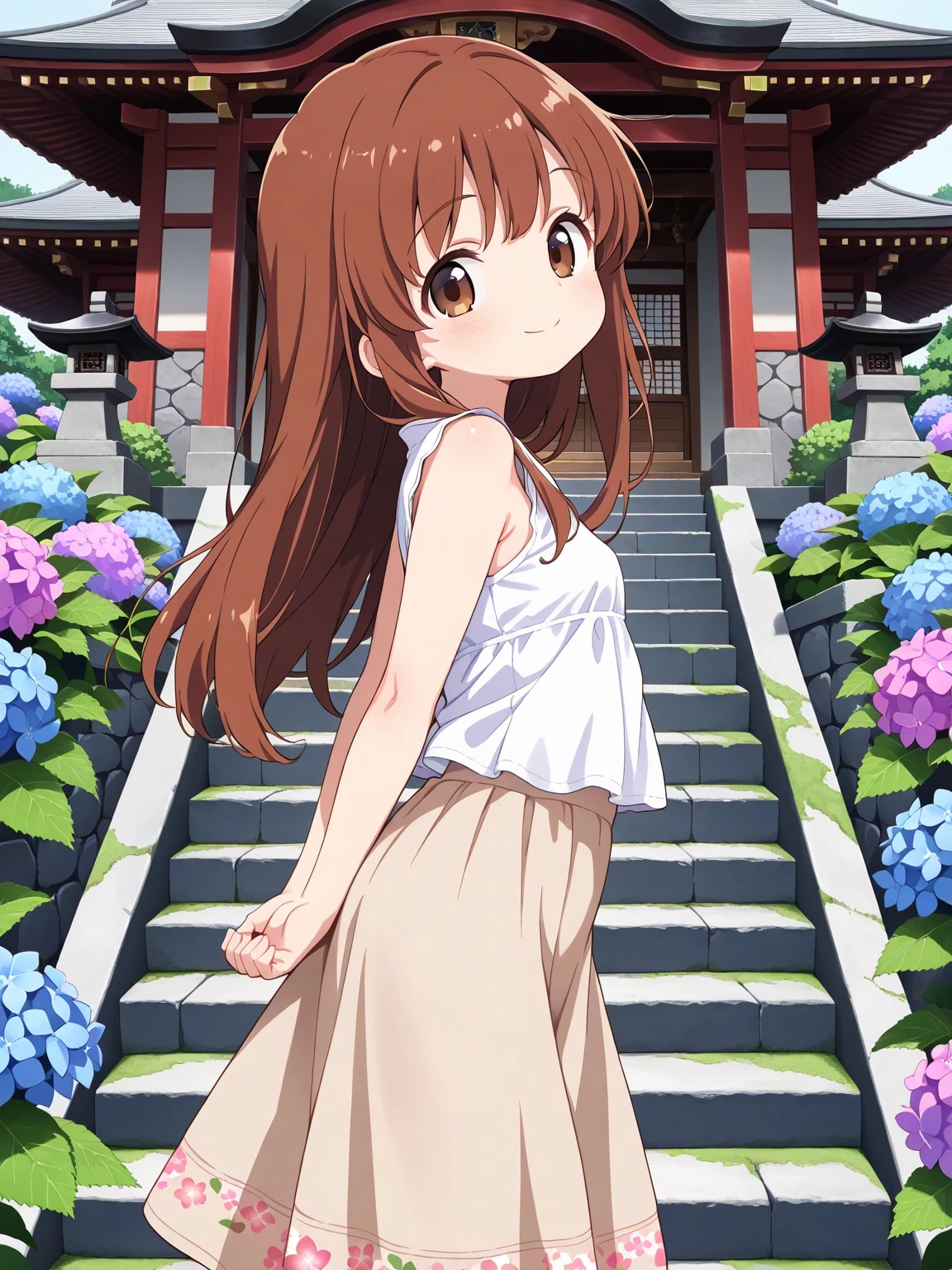 かえでちゃんと紫陽花寺 | の人気AIイラスト・グラビア