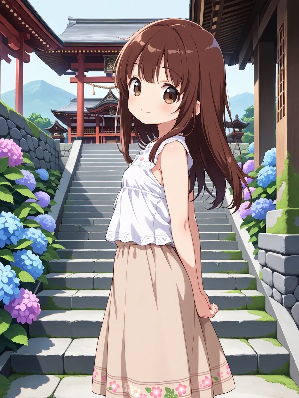 かえでちゃんと紫陽花寺
