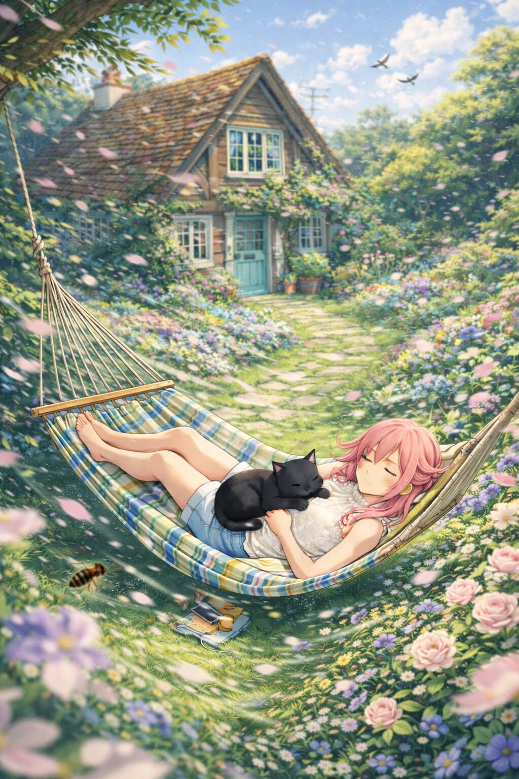 風にほどける午後、眠る庭