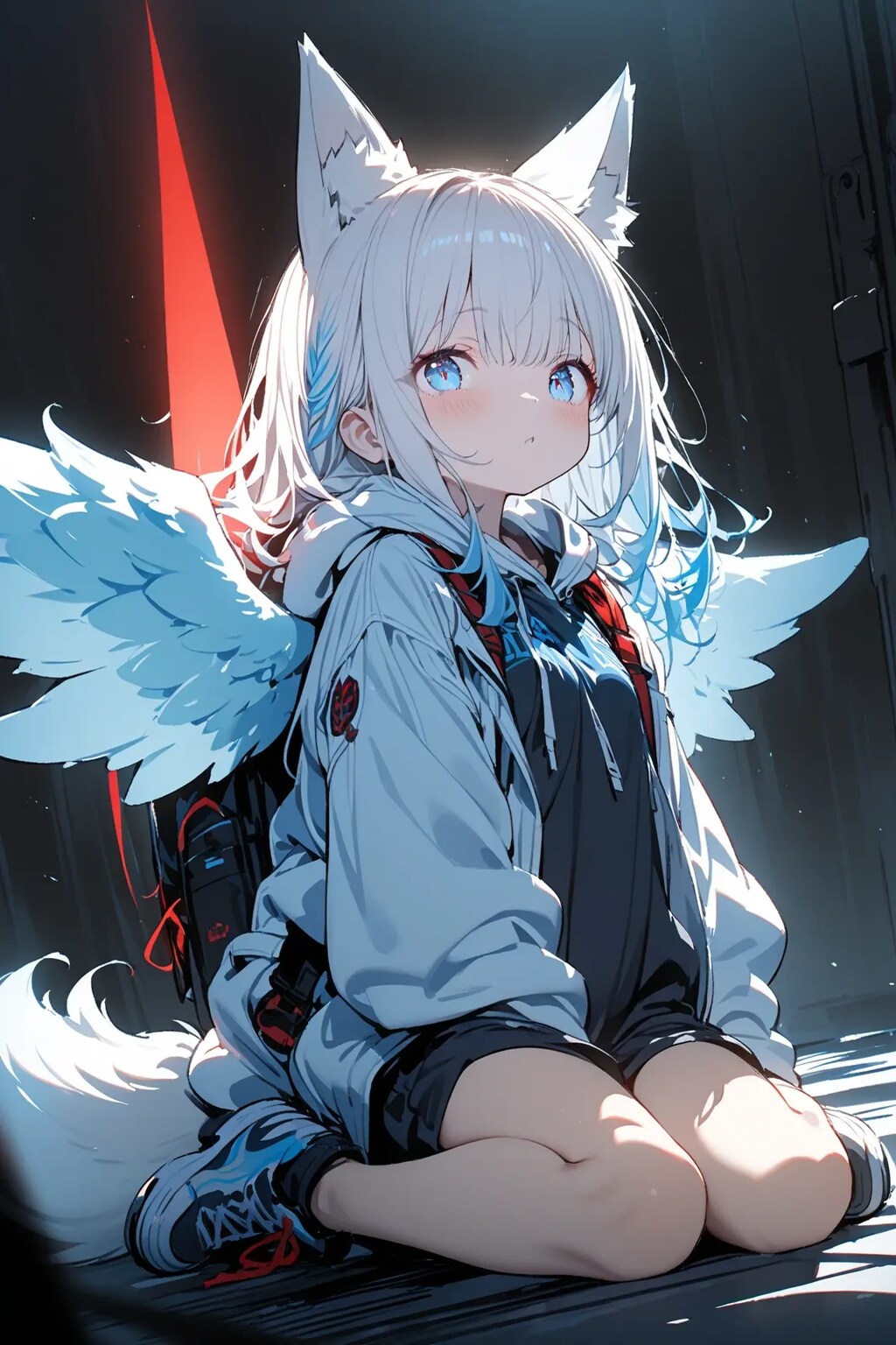 銀髪ケモミミ天使