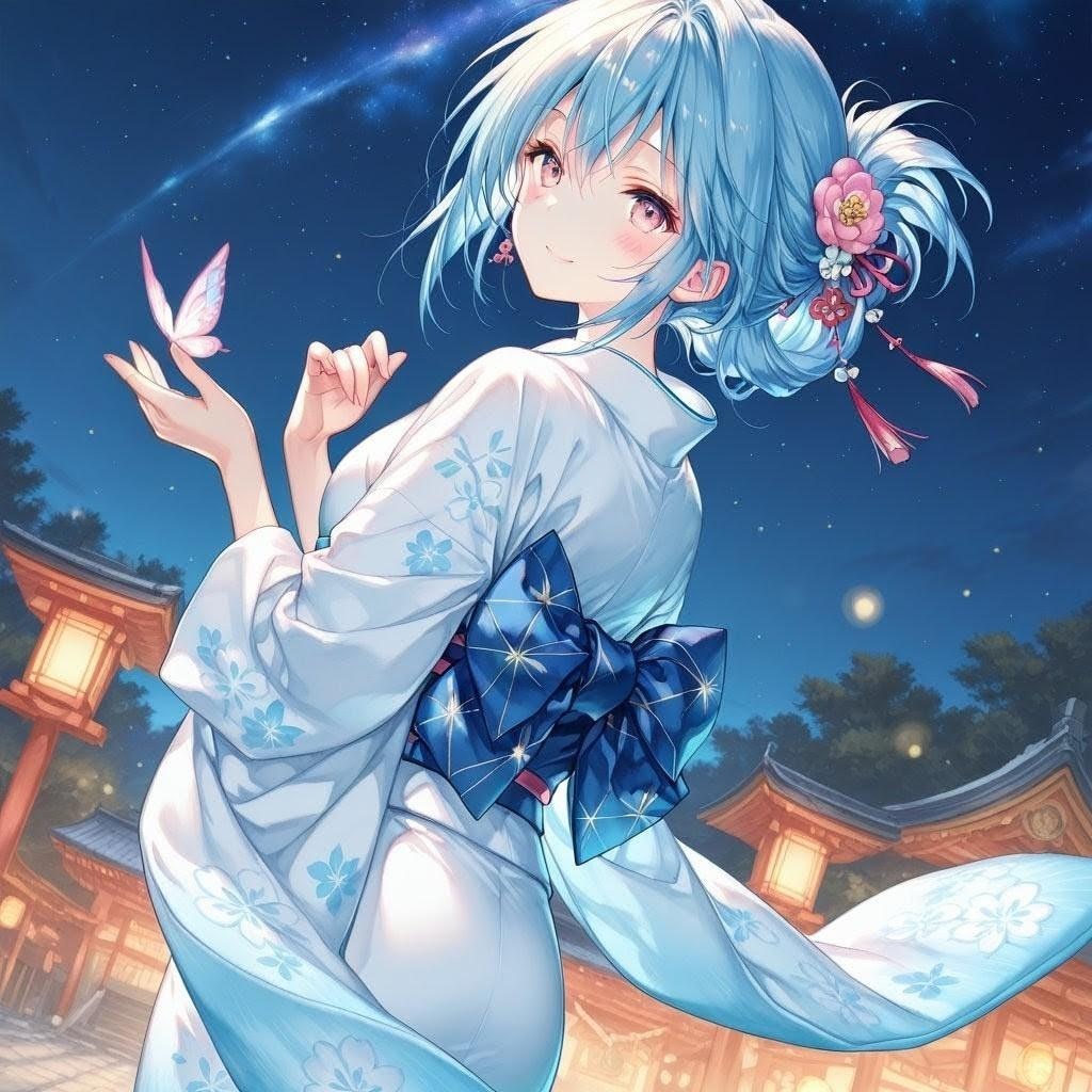 夜空と雪女さん