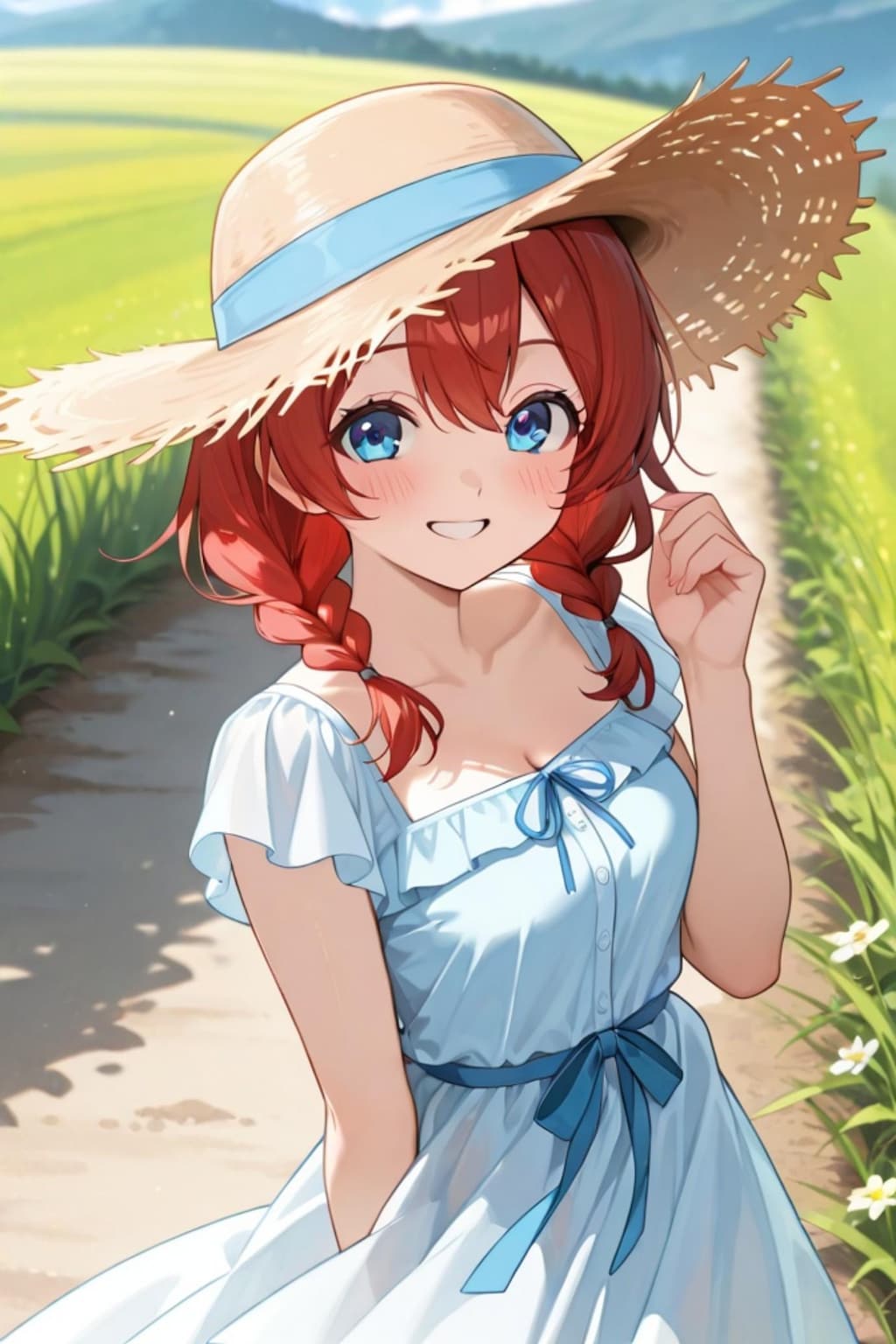 散歩する赤髪ちゃん