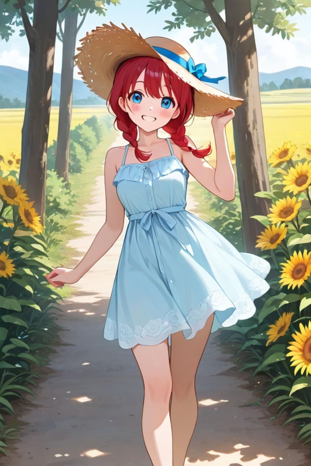 散歩する赤髪ちゃん