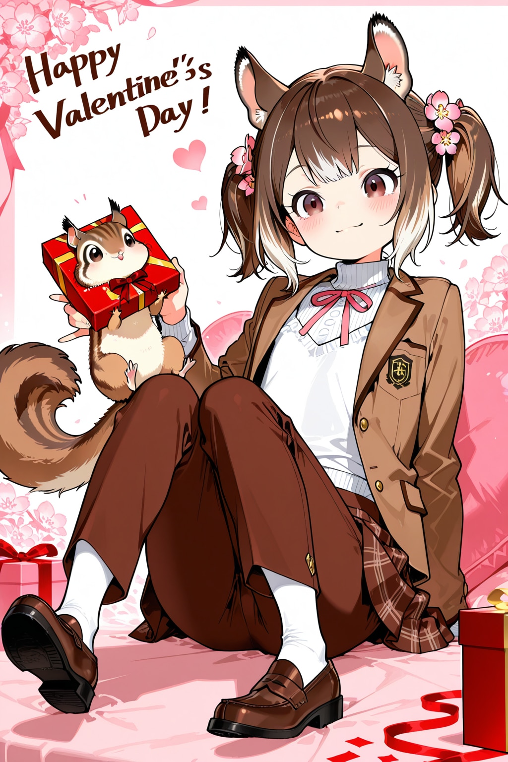 la saint valentin シルちゃん《おいでよ どうぶつの娘》 | の人気AIイラスト・グラビア