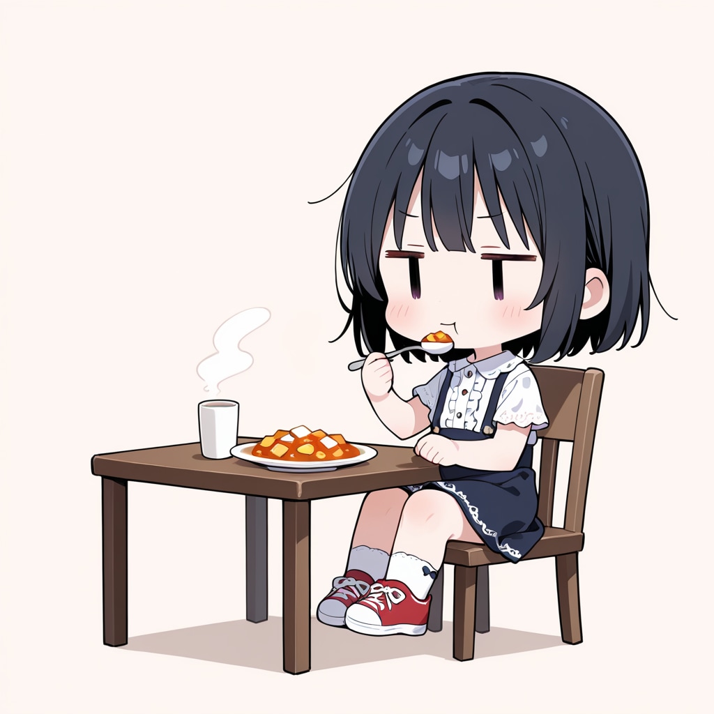 麻婆豆腐を食べる
