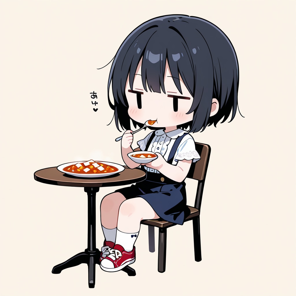 麻婆豆腐を食べる