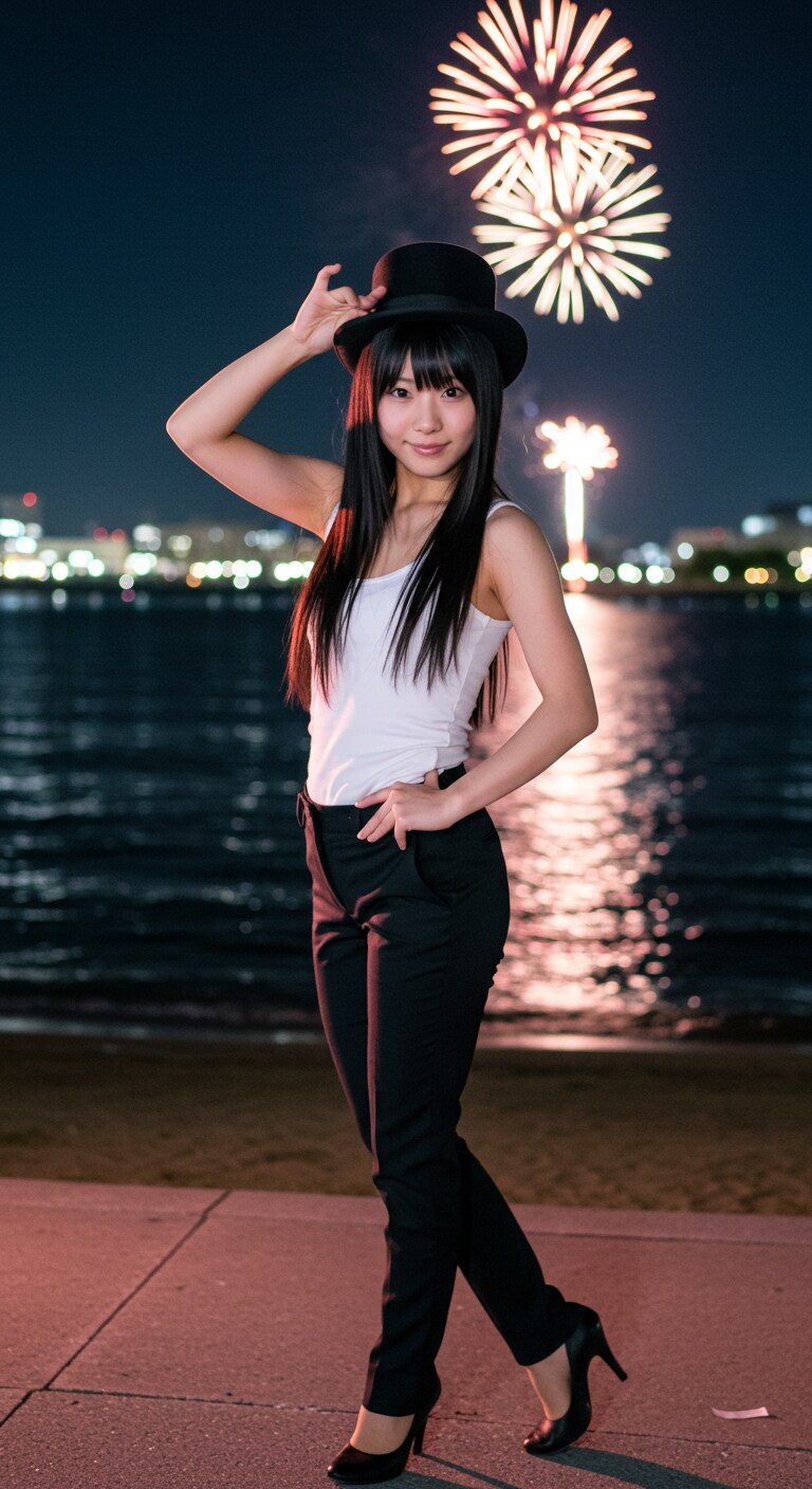 リアルかっこかわいいダンサーの金沢まつり花火大会