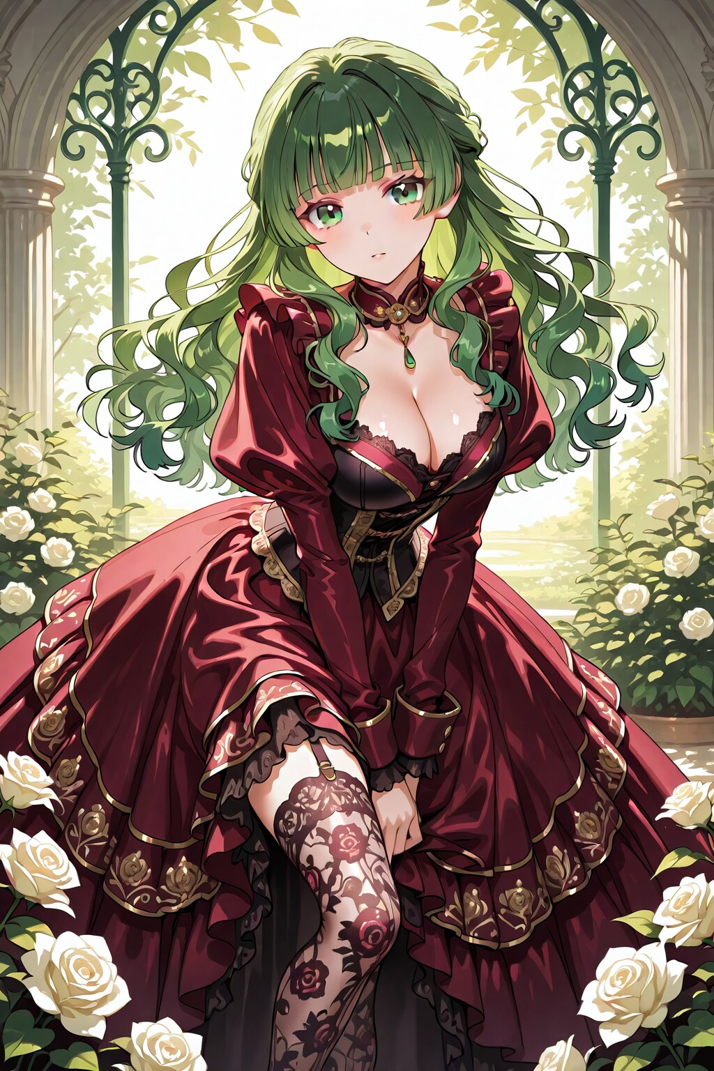 華やかなドレスをまとった女性