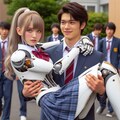 ロボット娘をお姫様抱っこ 8枚目