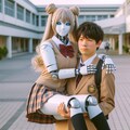 ロボット娘をお姫様抱っこ 3枚目