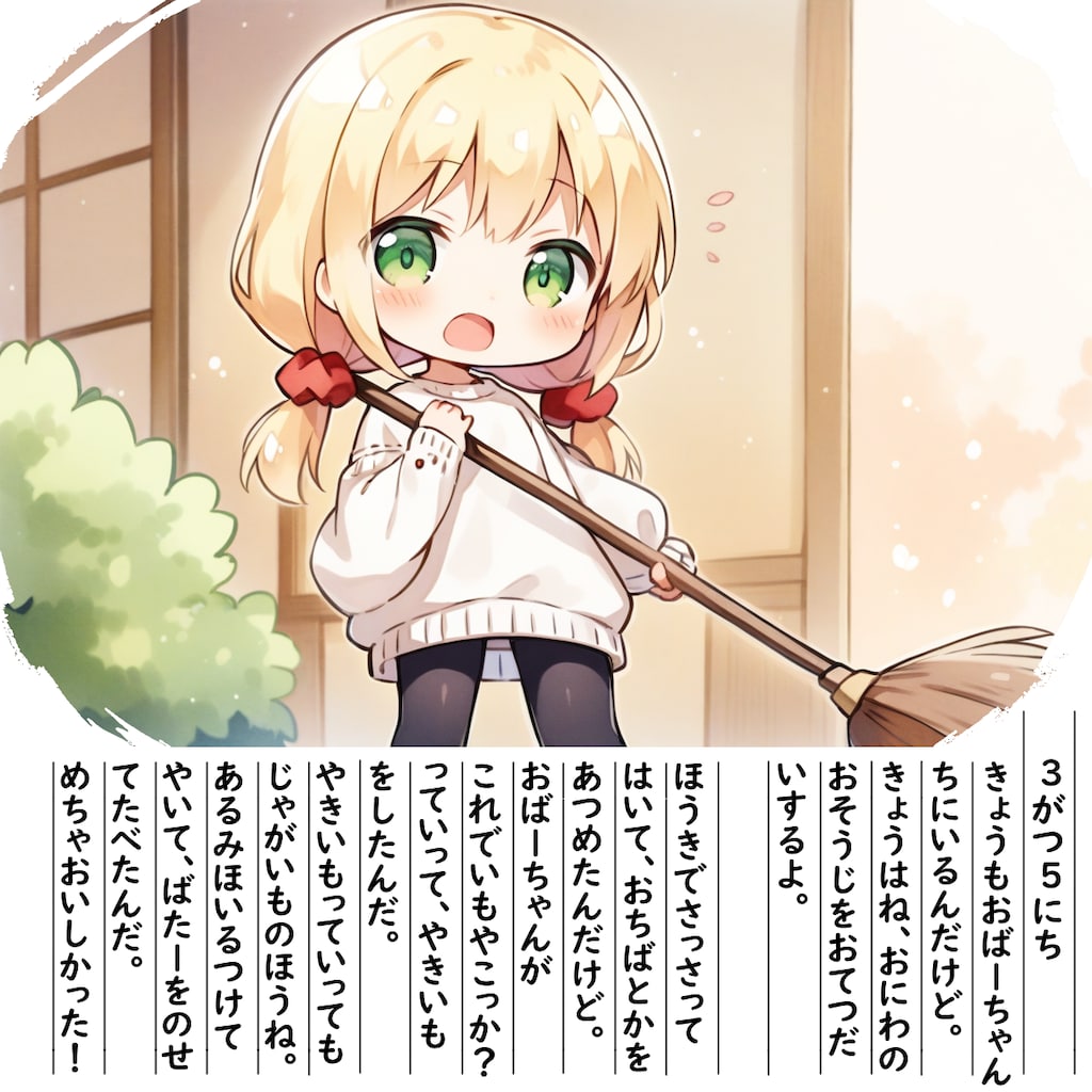 【絵日記】おそうじてつだうよ