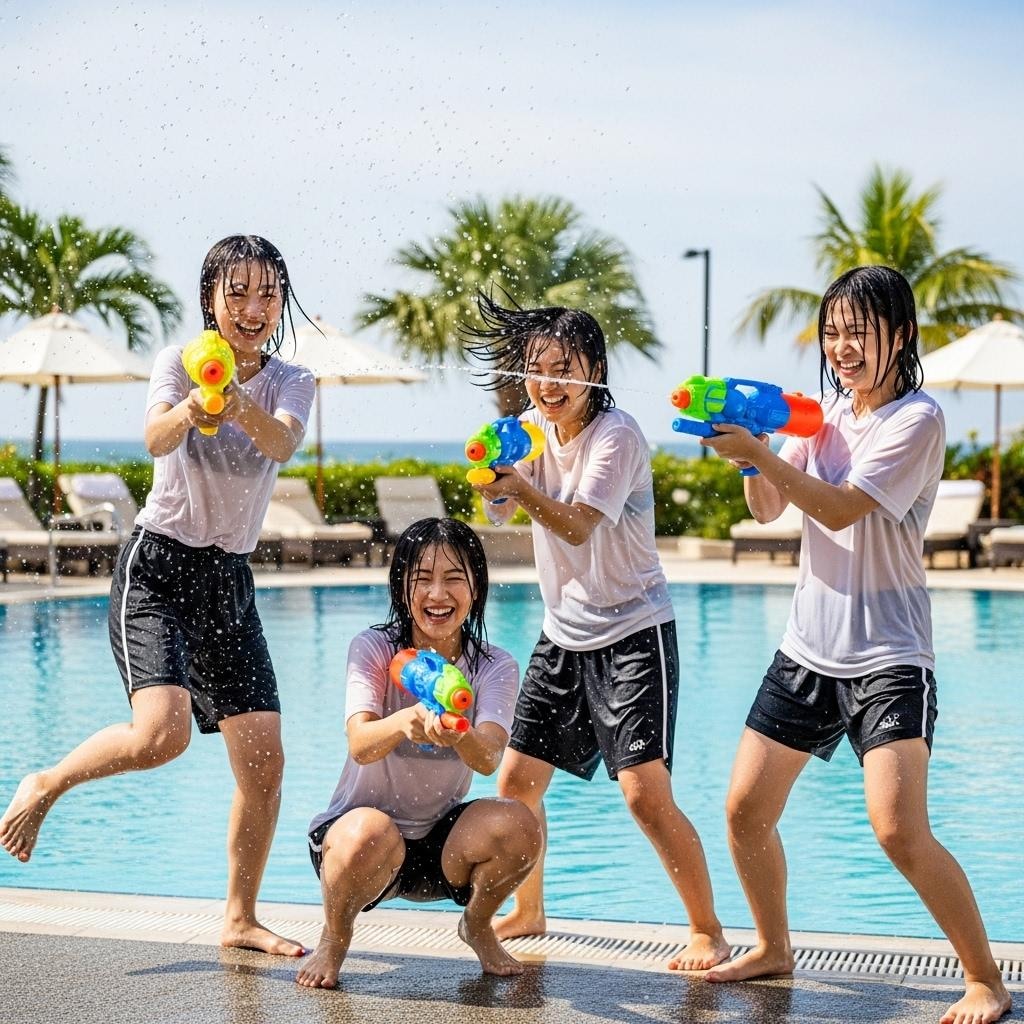 水鉄砲（プールサイド）