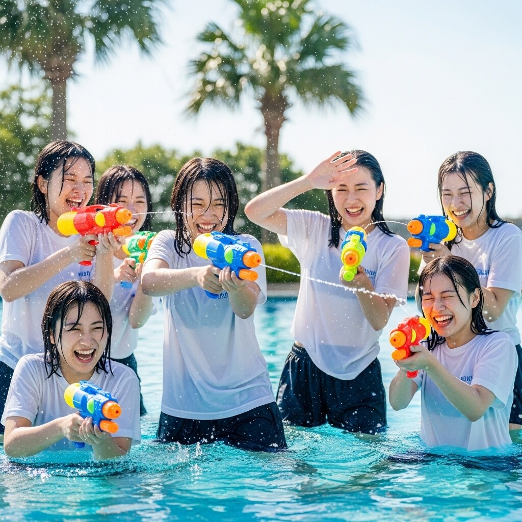 水鉄砲（プールサイド）