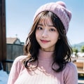タートルネックのニットセーターでポロリ 10枚目