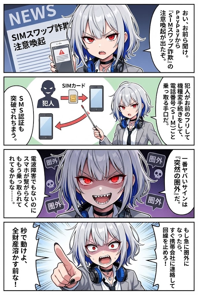 PayPayのSIMスワップ詐欺を警告するメスギャル | の人気AIイラスト・グラビア